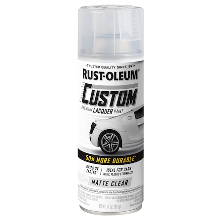 Rust-Oleum Automotive Premium Custom Lacquer Spray Paint, Matte Clear, 11 oz. 313075